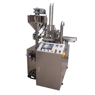 Machine de scellage de remplissage de tasse rotative PLC 8 tasses/min.