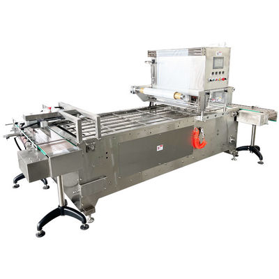 PLC contrôlé MAP plateau scellant machine pour les fruits de mer plateau de vide gaz de rinçage scellant
