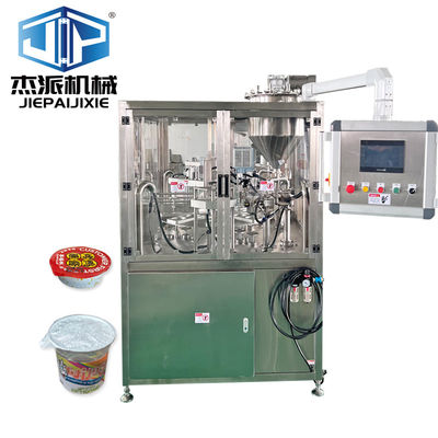 PLC contrôlé HMI sous vide Yogurt tasse de remplissage machine d'étanchéité contrôle de la température automatique à grande vitesse